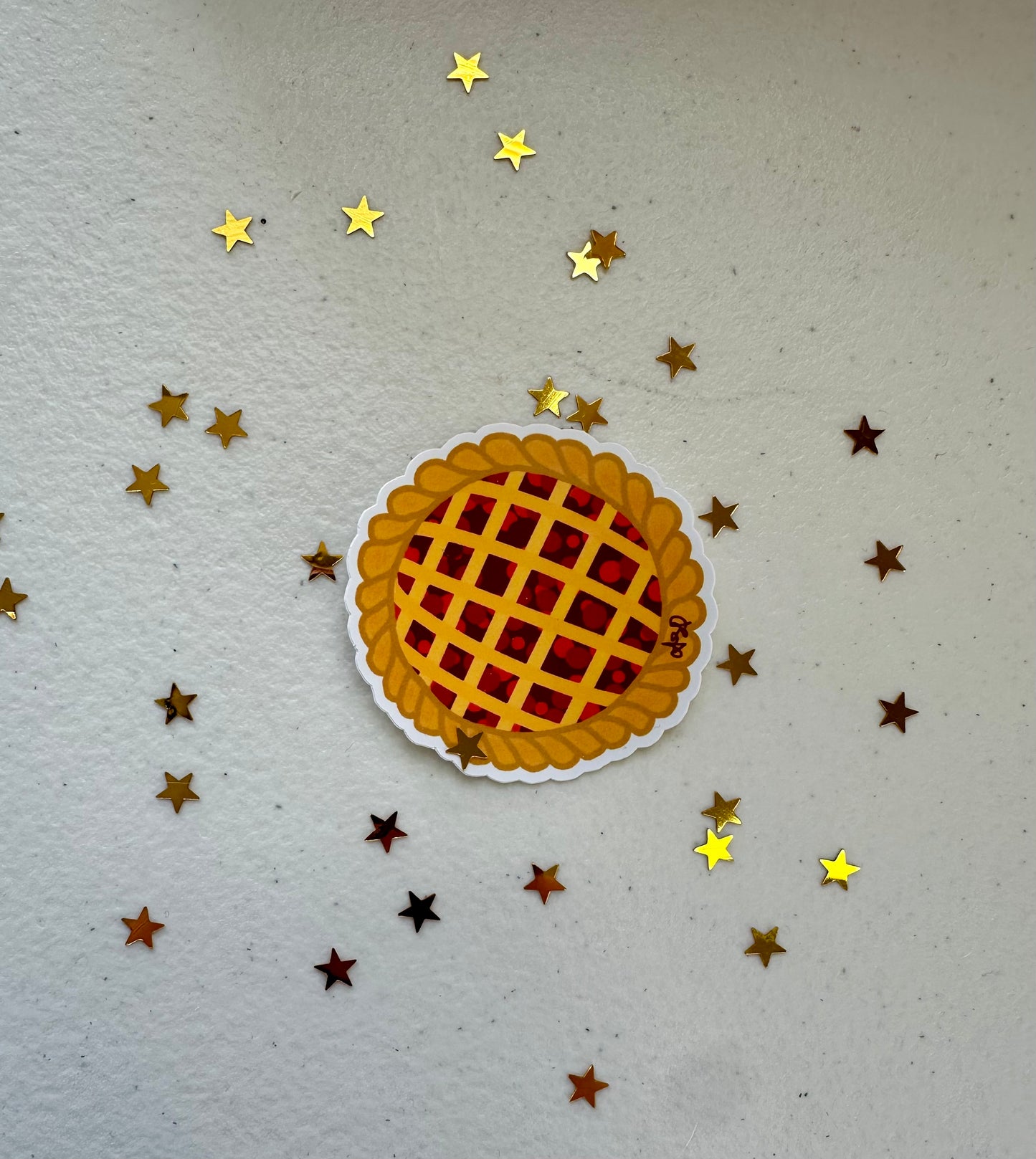 Cherry Pie Sticker Waterproof Gloss Vinyl