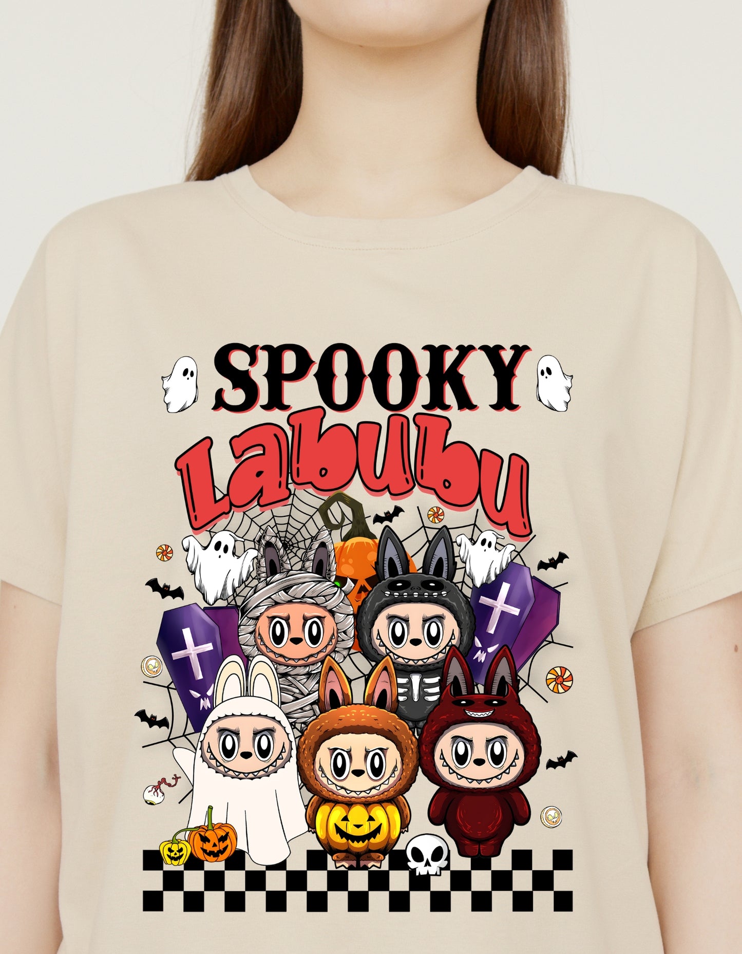 Labubu Halloween T-shirt | Cute Spooky Graphic Tee | Halloween Custume Top | Kawaii Labubu Shirt