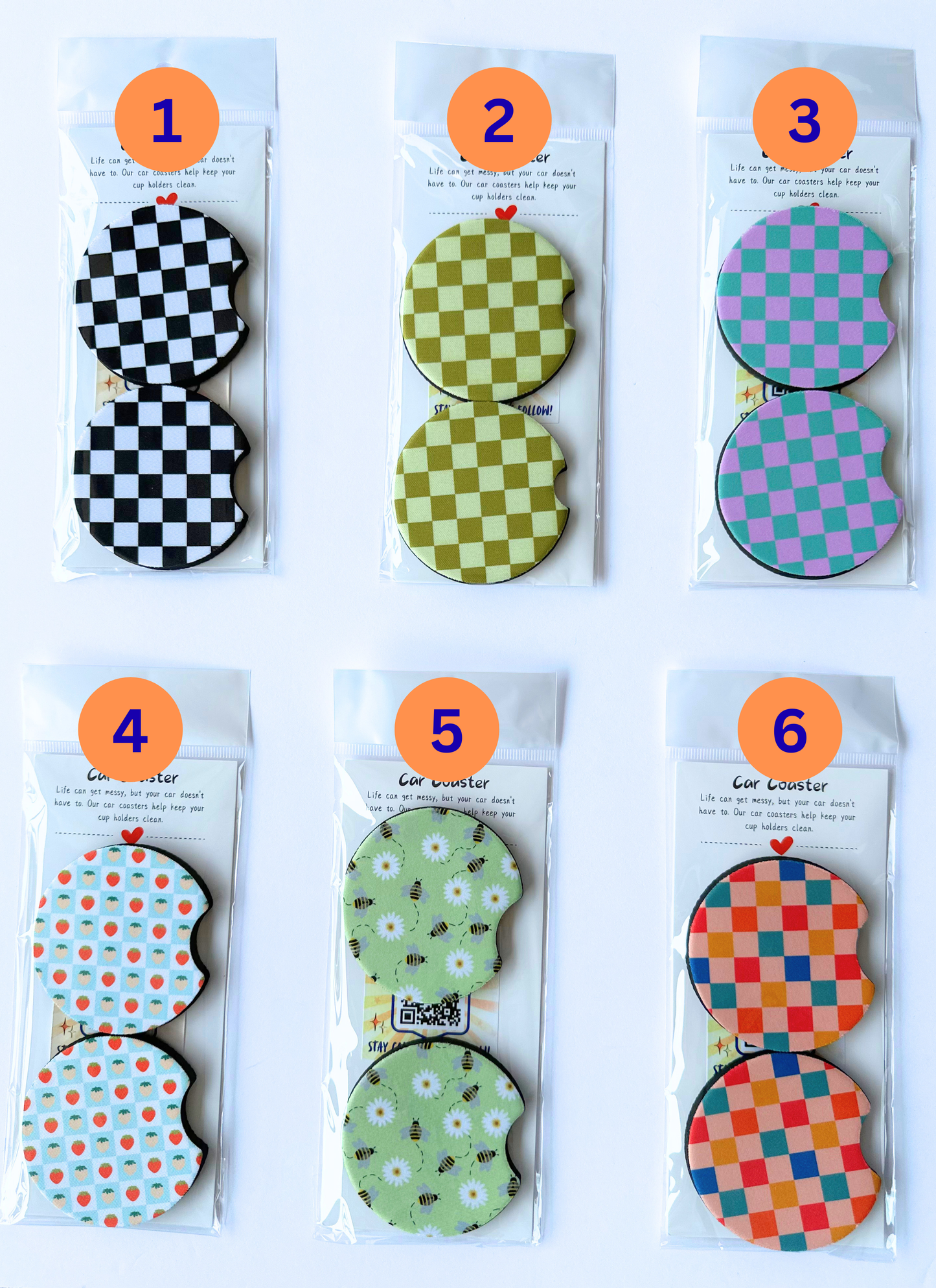 Car Coasters | Choose Your Favorite Design or Personalized with Your Own Photo | Neoprene Car Coaster | Auto Accessories | Gift for Her Him