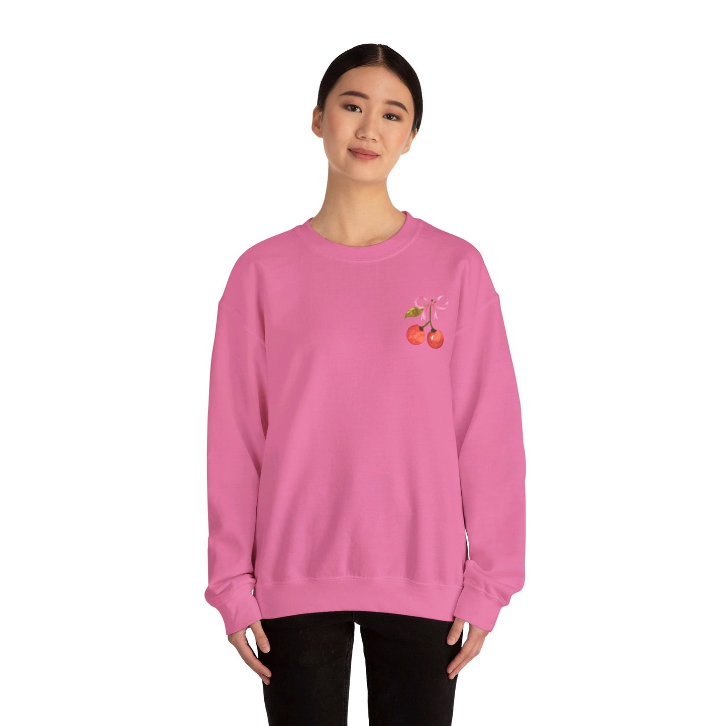 Coquette Bow & Cherry Crewneck Sweatshirt