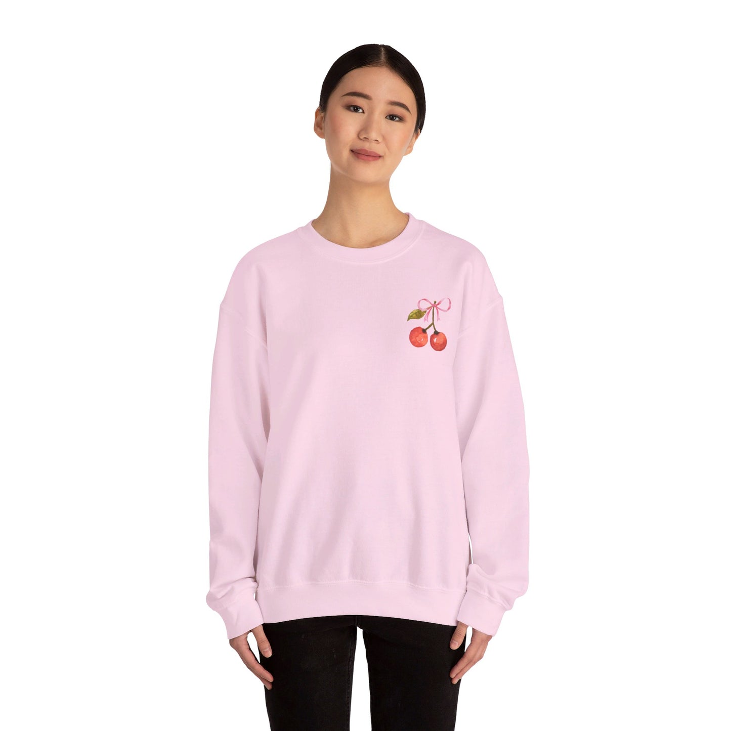 Coquette Bow & Cherry Crewneck Sweatshirt