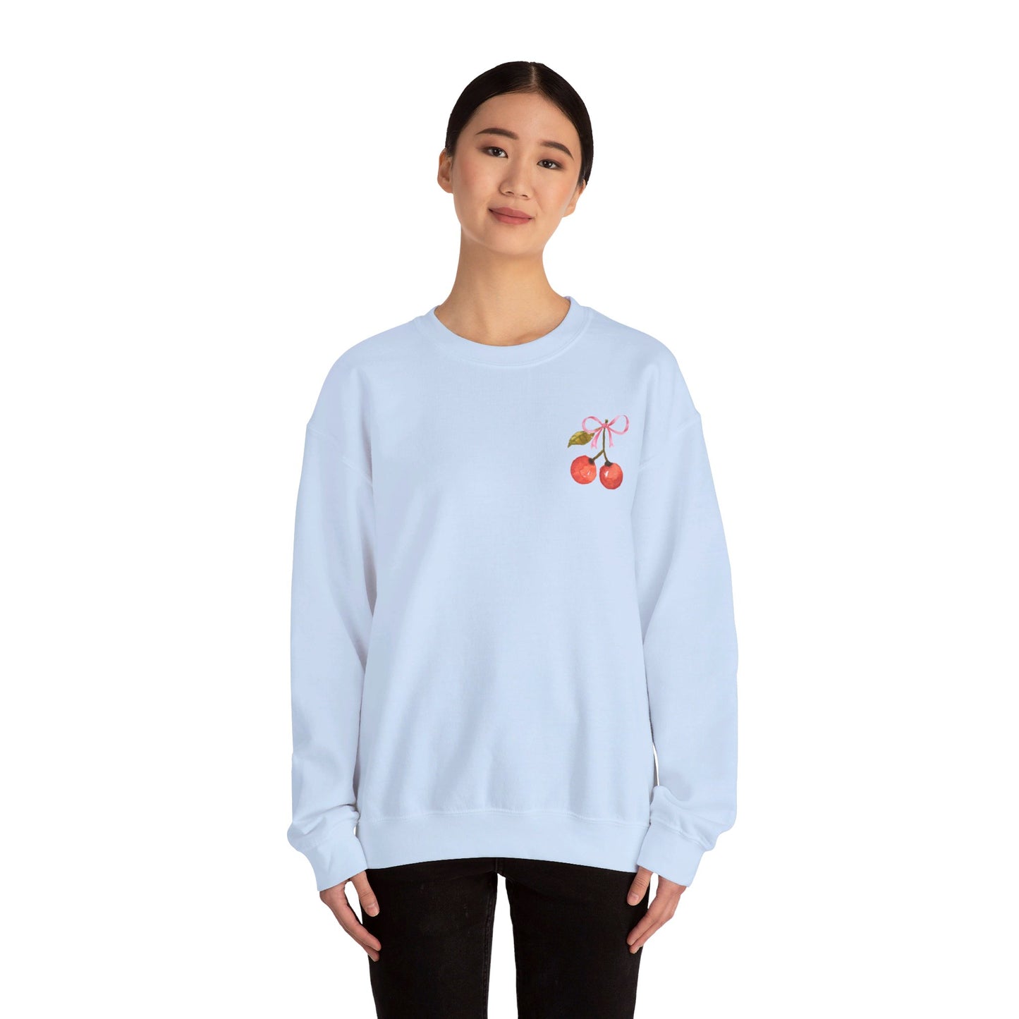 Coquette Bow & Cherry Crewneck Sweatshirt