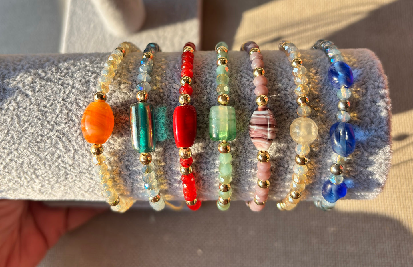 Herencia Brillante Collection - Handmade Glass Bead Macrame Jewelry, Colorful bracelets, 3 Generation Legacy