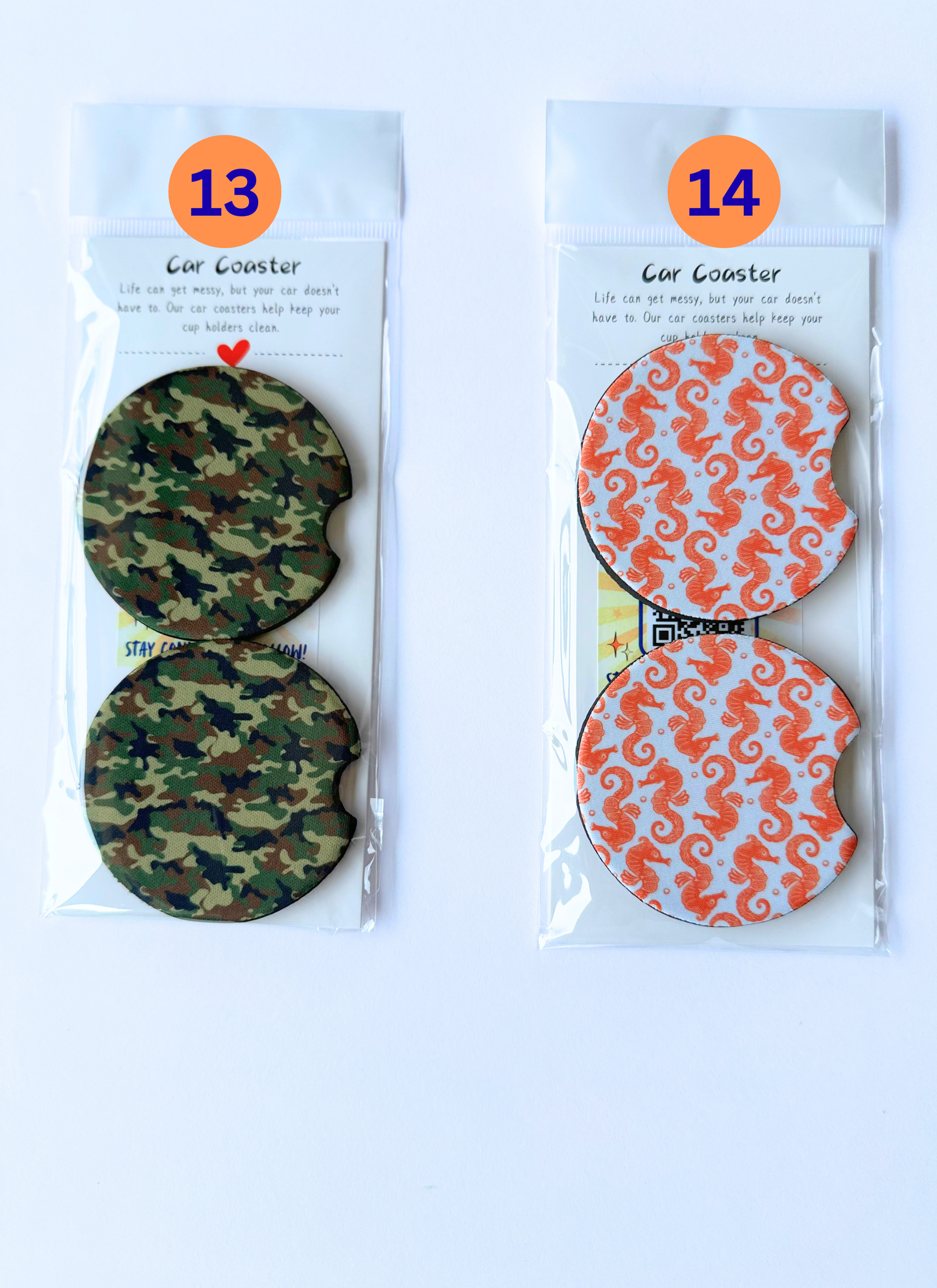 Car Coasters | Choose Your Favorite Design or Personalized with Your Own Photo | Neoprene Car Coaster | Auto Accessories | Gift for Her Him
